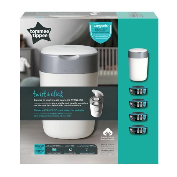 Tommee Tippee pelenkacsomagoló utántöltő 4db,  pelenkatároló szemetessel Twist & Click