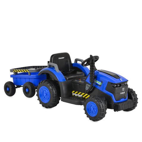 BO TERRON traktor 4 kerekű trélerrel 12V két motoros KÉK