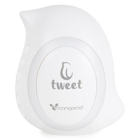 TWEET babakocsi ringató, fehér zajjal, hangokkal, madárka alakú FEHÉR