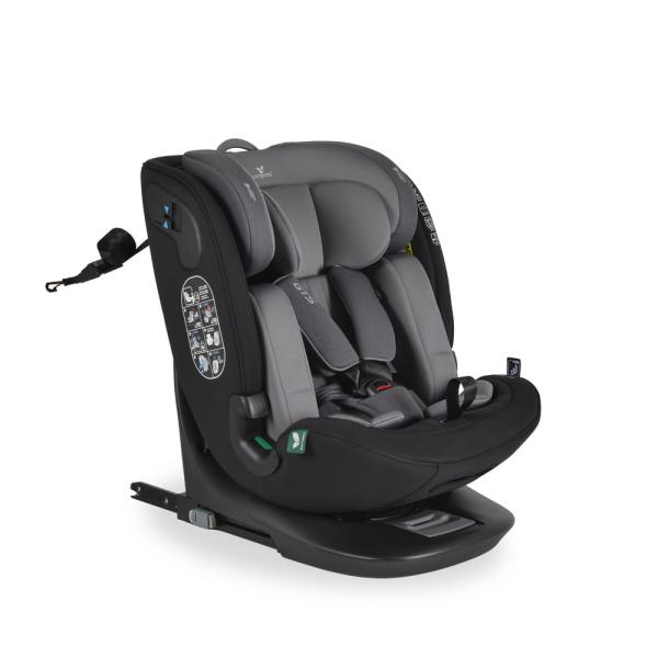 GTS prémium autós ülés 40-150cm SPS, 360fokban forgatható SZÜRKE