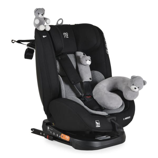 i-MAXX autós ülés,  isofix, forgatható, 2 plüss+párna 40-150cm SZÜRKE