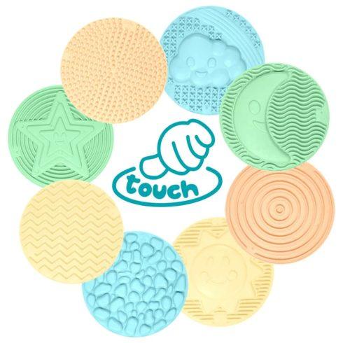 Mochtoys Play&Squish szenzorikus szőnyeg - kerek tapilapok 8 db pasztell