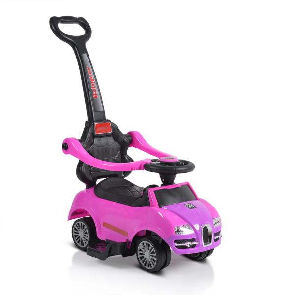 Moni Rider beülős autó tolókarral, pink