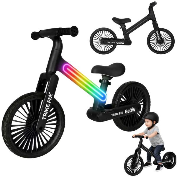 Trike Fix Glow futóbicikli LED világítással, fekete