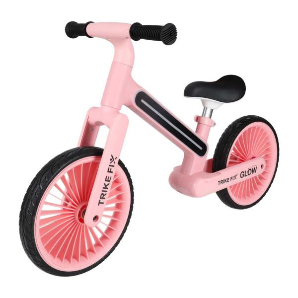 Trike Fix Glow futóbicikli LED világítással, rózsaszín